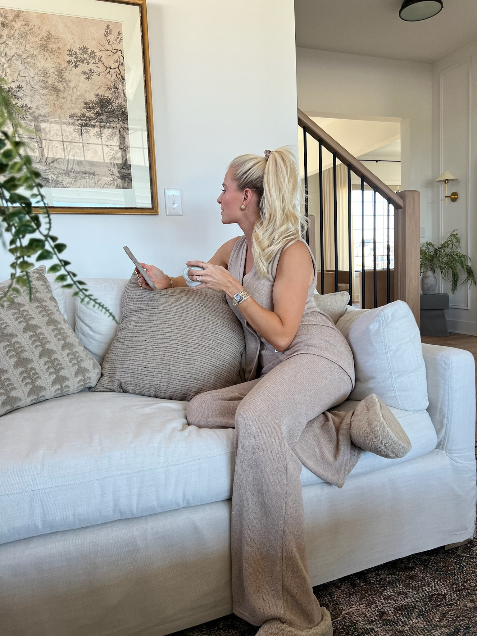 Limited sizes left in pants,  my top is older and no longer available - linked similar options.

Linked similar slippers!

#kathleenpost

#LTKSeasonal #LTKstyletip