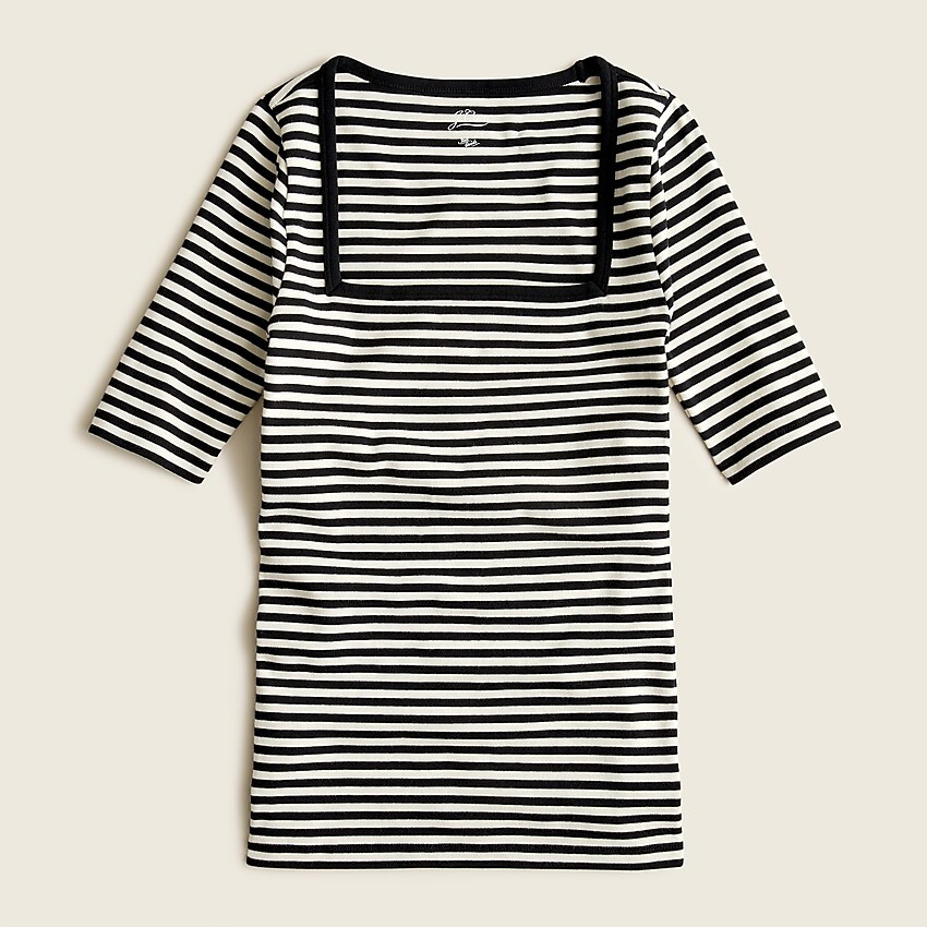 Perfect-fit elbow-sleeve squareneck T-shirt | J. Crew US