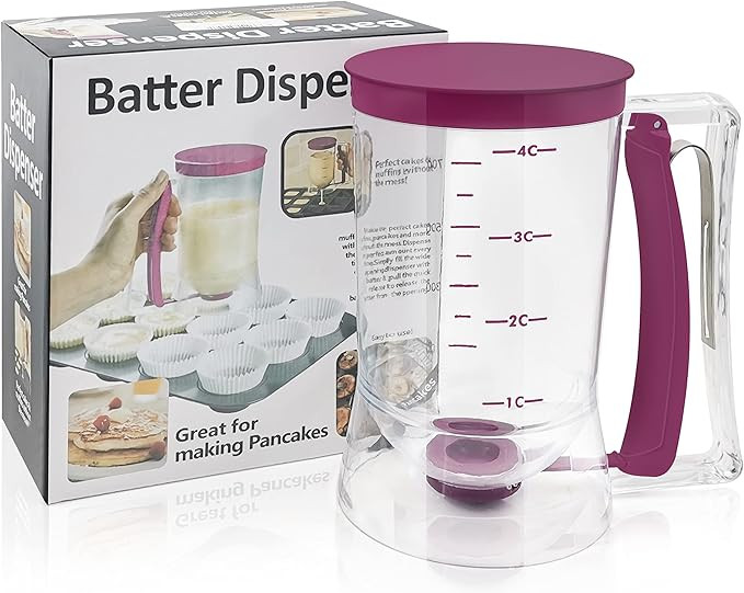 Kndatle Pancake Cupcake Batter Dispenser, Batter Separator Bakeware Maker with Measuring Label, P... | Amazon (US)
