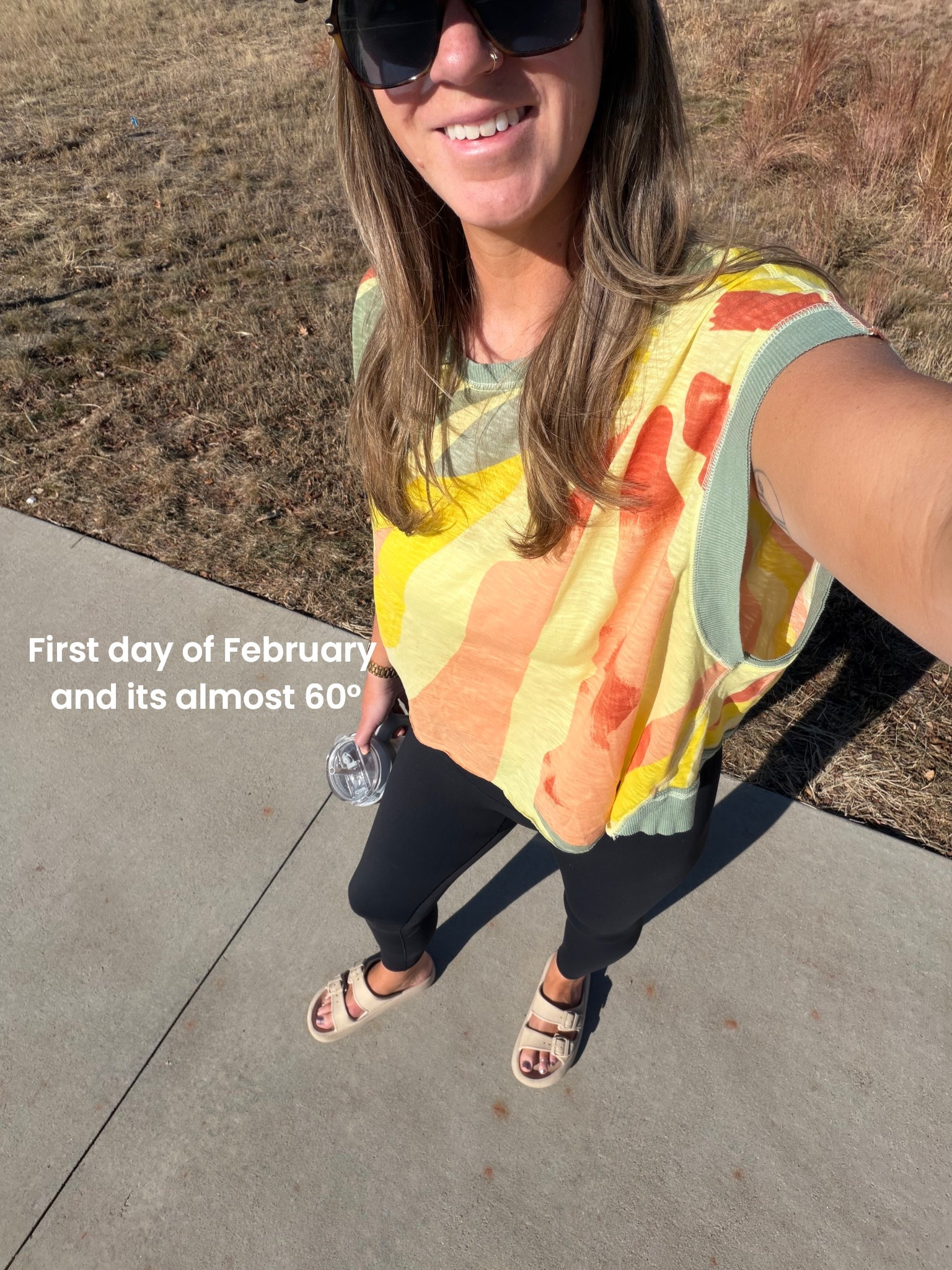 Beautiful February day ootd 
✨large tee, large 28” inseam leggings

#LTKTall #LTKOver40 #LTKootd
