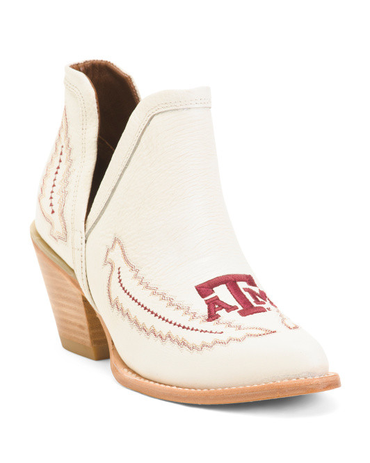 Made In Mexico Leather Texas A And M Natalie Western Booties | TJ Maxx