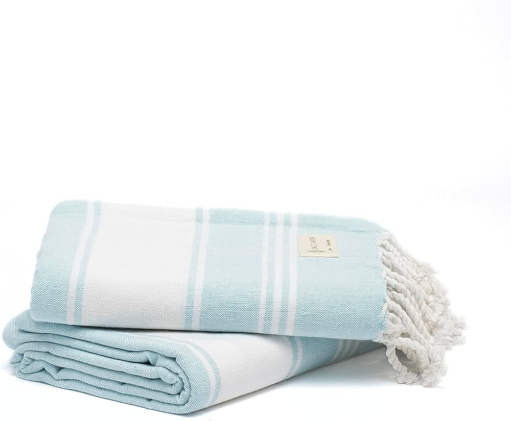 Salt Earth Cotton Turkish Beach Towel, Set of 2 Large, Bathroom, Beach Essentials, Gym, Quick Dry... | Amazon (US)