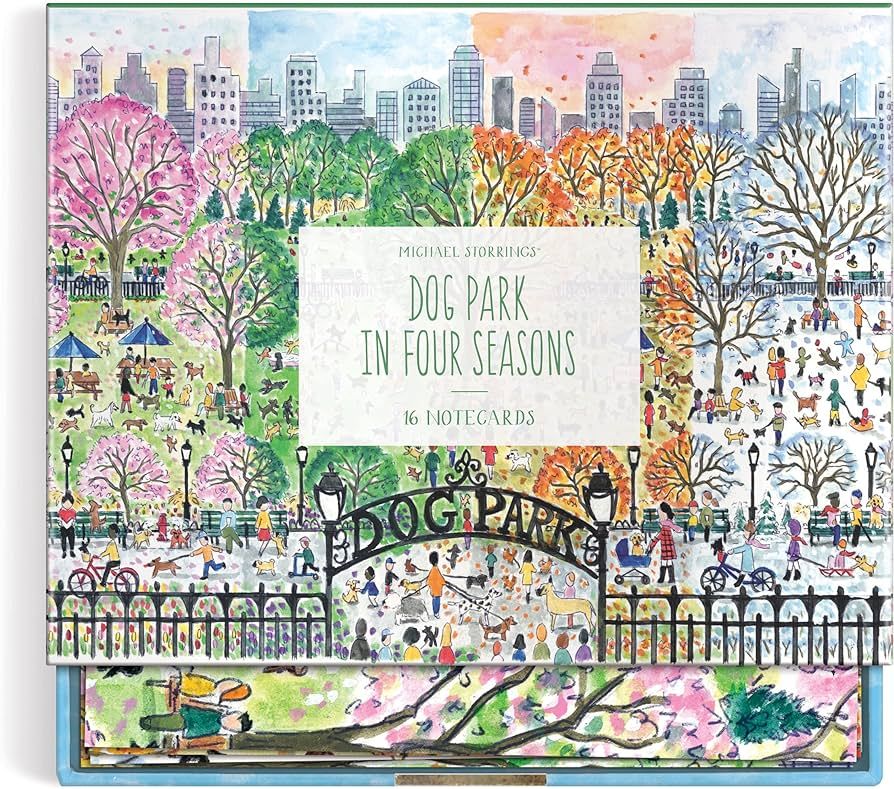 Galison Michael Storrings Dog Park in Four Seasons – All Occasion Assorted 16 Blank Greeting Ca... | Amazon (US)