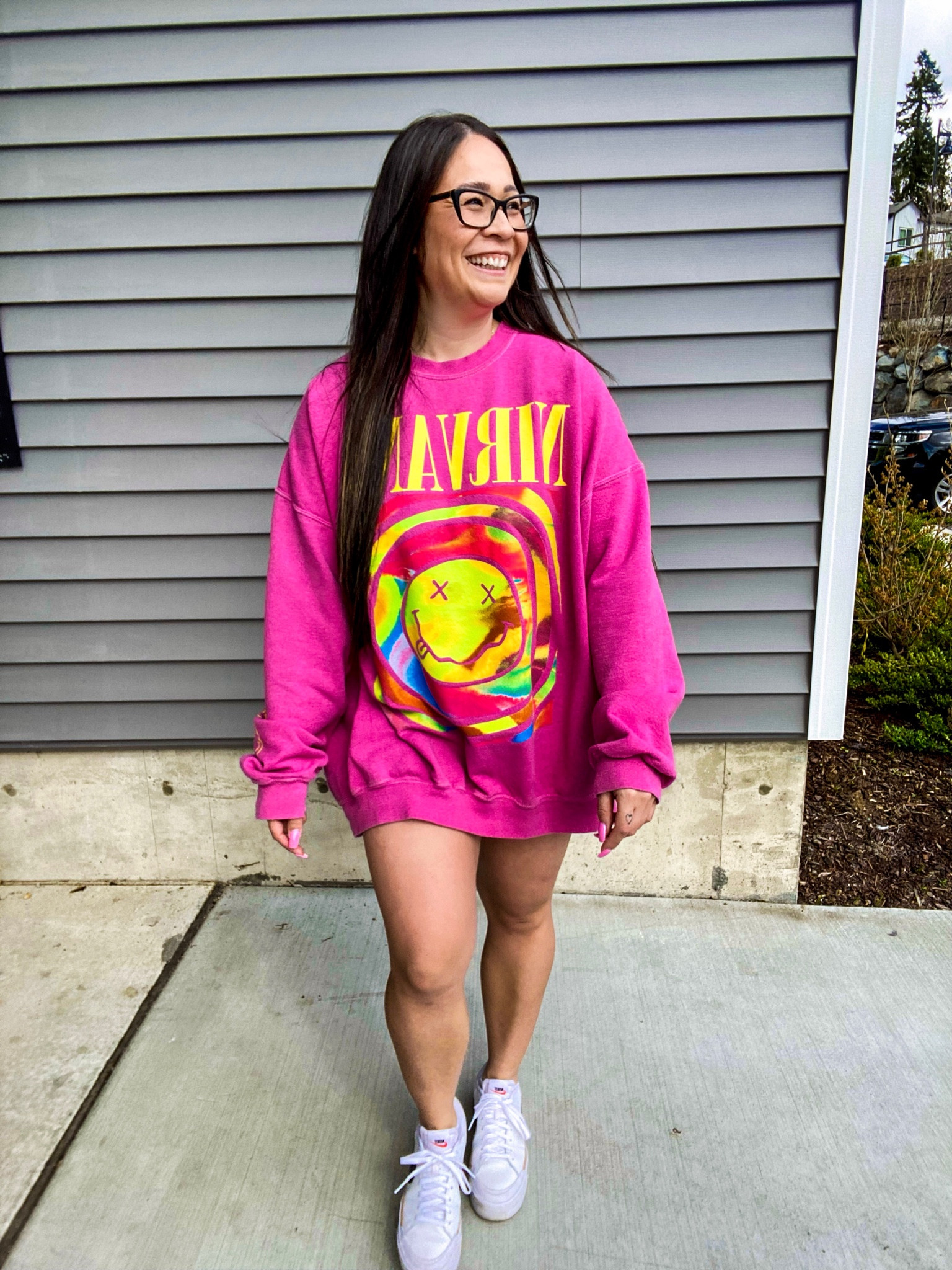 Nirvana Smile Overdyed Sweatshirt curated on LTK