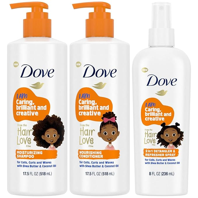 Dove Shampoo and Conditioner Set + Detangler Spray for Kids - Kids Hair Love Collection, Shampoo ... | Amazon (US)