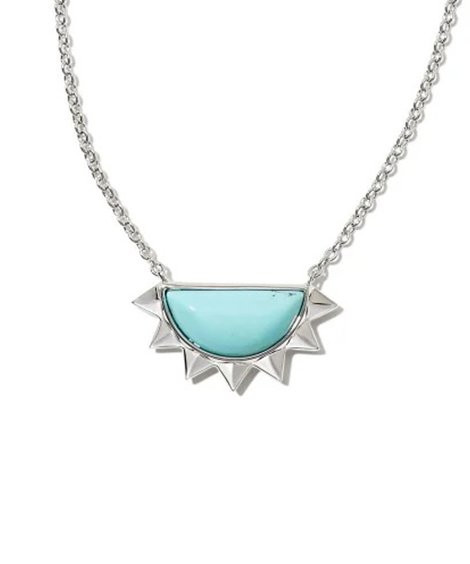 Kendra Scott | Light Blue Magnesite & Silvertone Sienna Half Sun Pendant Necklace | Zulily