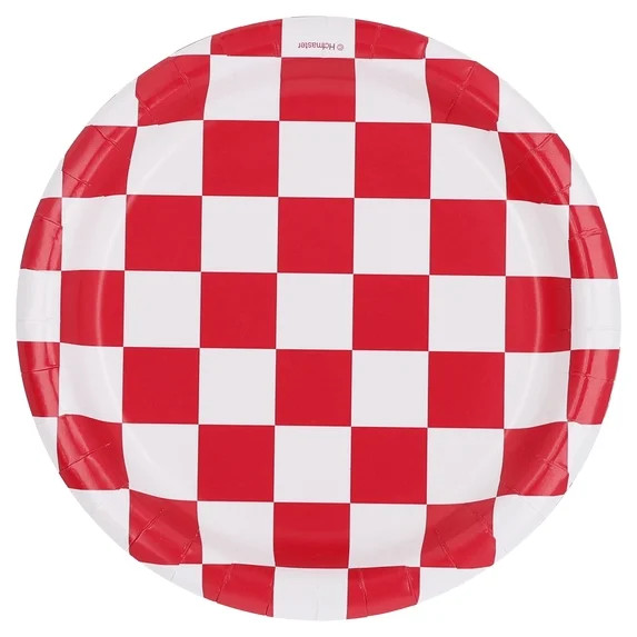 Way to Celebrate Patriotic Grill Disposable Lunch Paper Plates, Red and White Checkered, 7" 8 Cou... | Walmart (US)