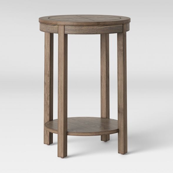 Eastford V Pattern Side Table Round Brown - Threshold™ | Target