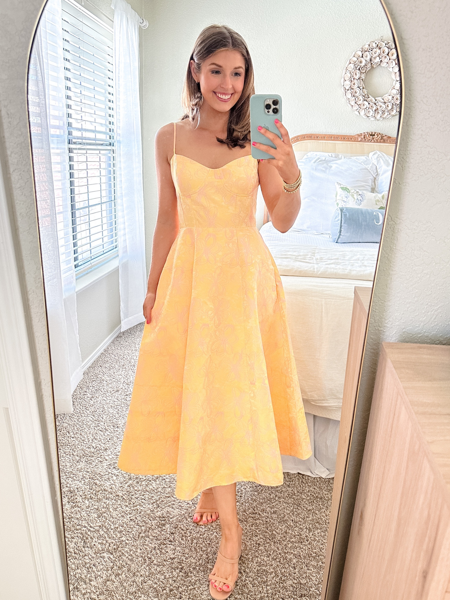 Yellow Jacquard Dress