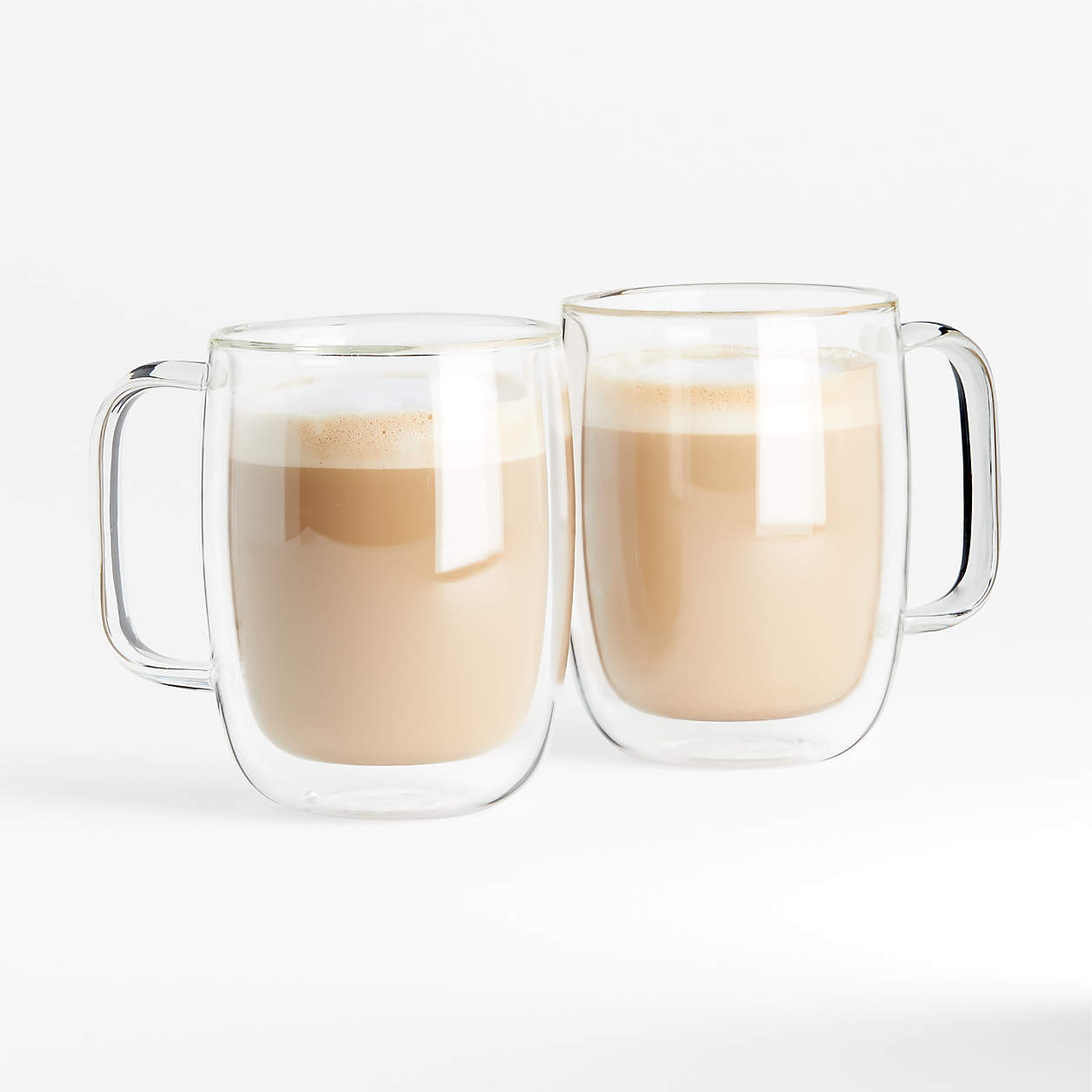 Zwilling Sorrento Plus 15-oz. Latte Glass Mugs, Set of 2 + Reviews | Crate & Barrel | Crate & Barrel