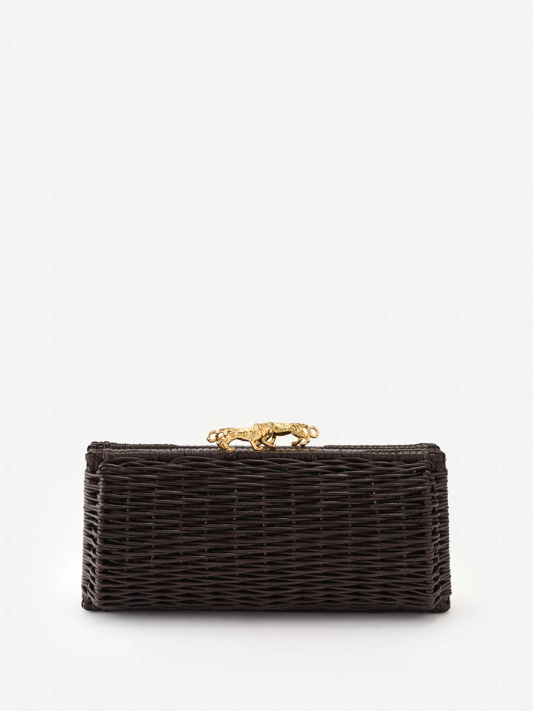 Dk_Brown Solid Keaton Wicker Clutch | Women's Handbags | J.McLaughlin | J.McLaughlin