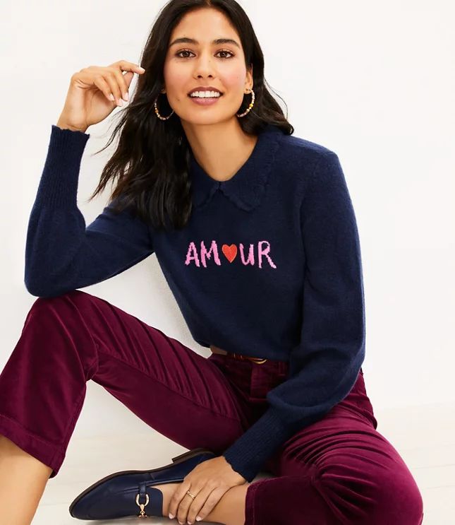 Amour Collared Sweater | LOFT