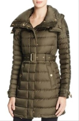 NEW BURBERRY WOMENS HARROWDEN DOWN PUFFER COAT SZ LARGE | eBay US