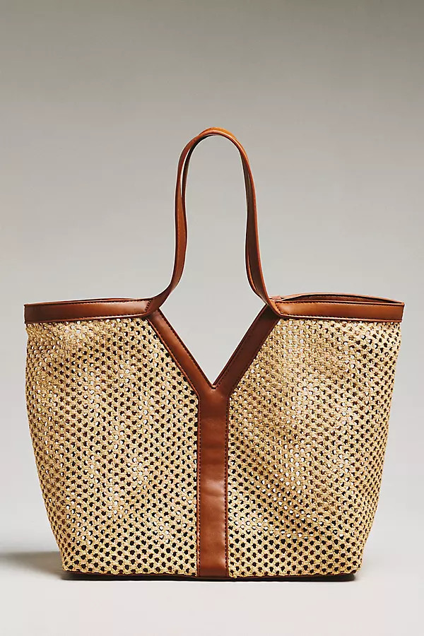 Urban Expressions Nadia Raffia Perforated Tote Bag | Anthropologie (US)