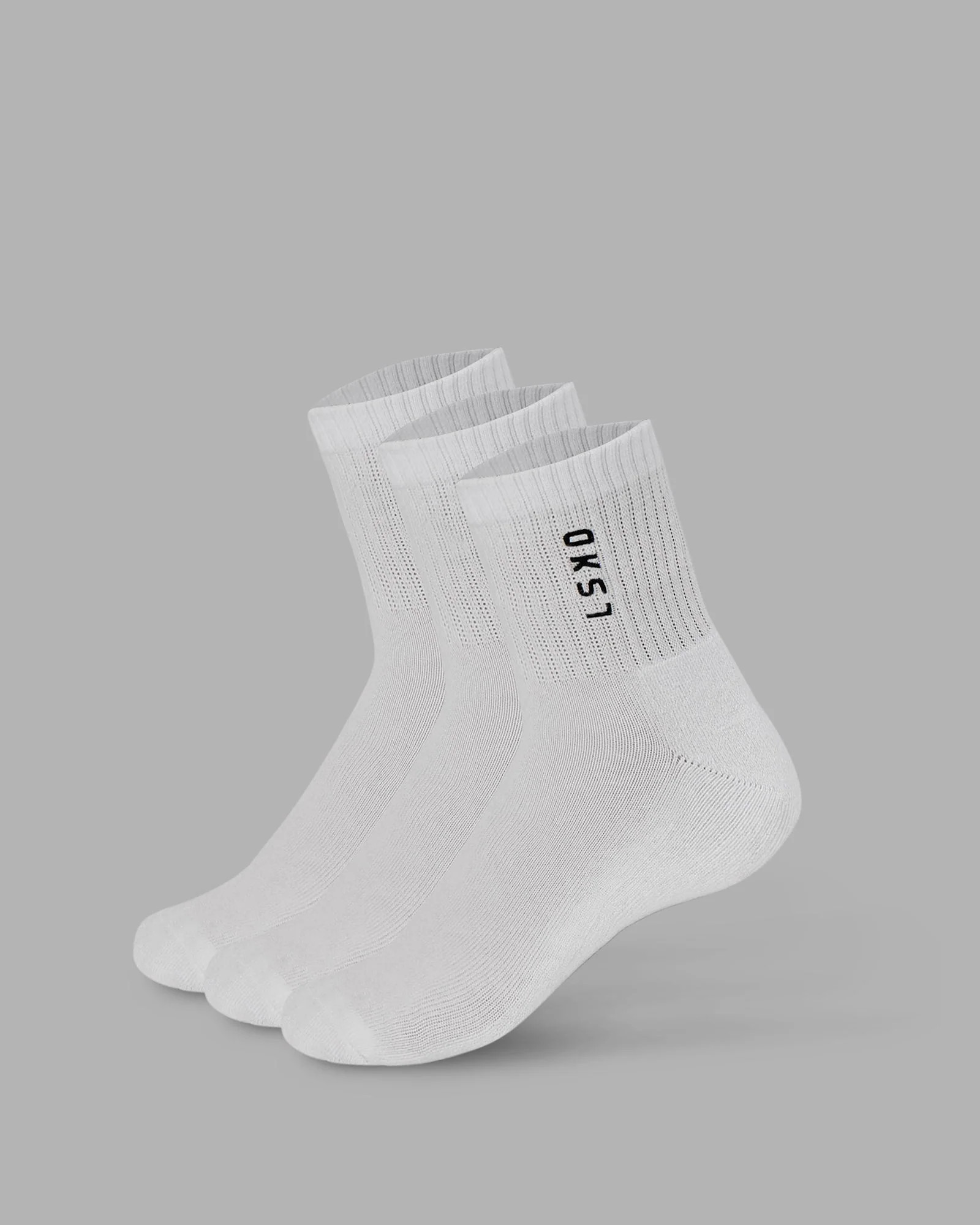Signal 3 Pack Quarter Socks - White-Black | LSKD | LSKD