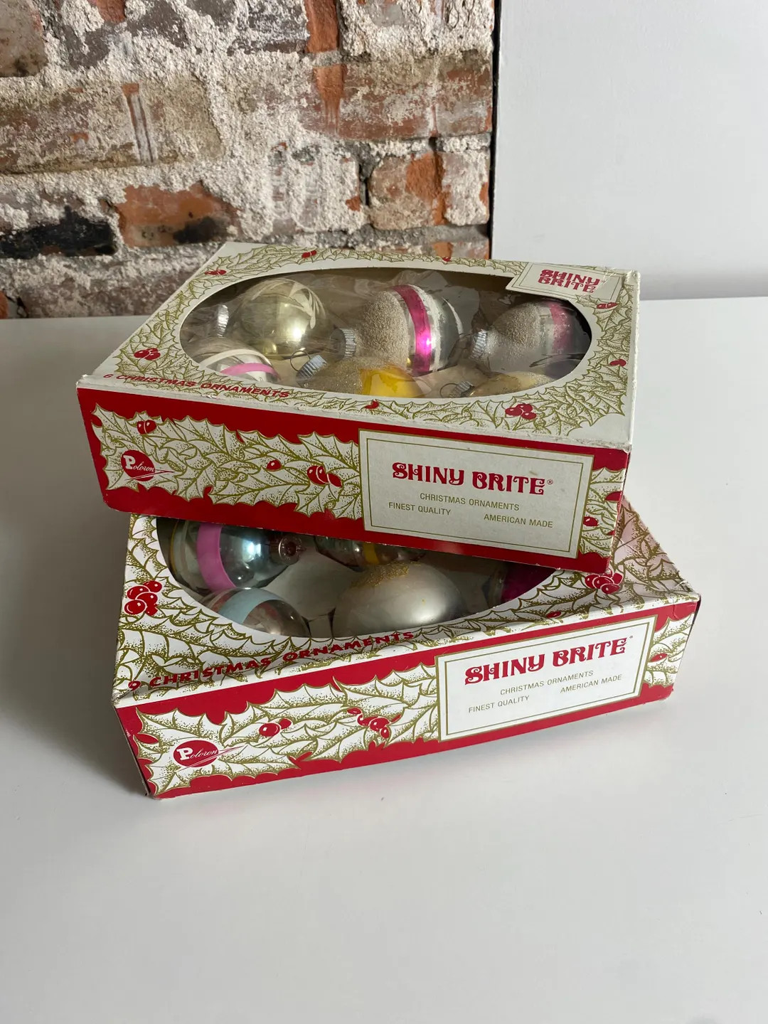 Vintage Shiny Brite Ornaments in Boxes - 2 Boxes | Etsy (US)
