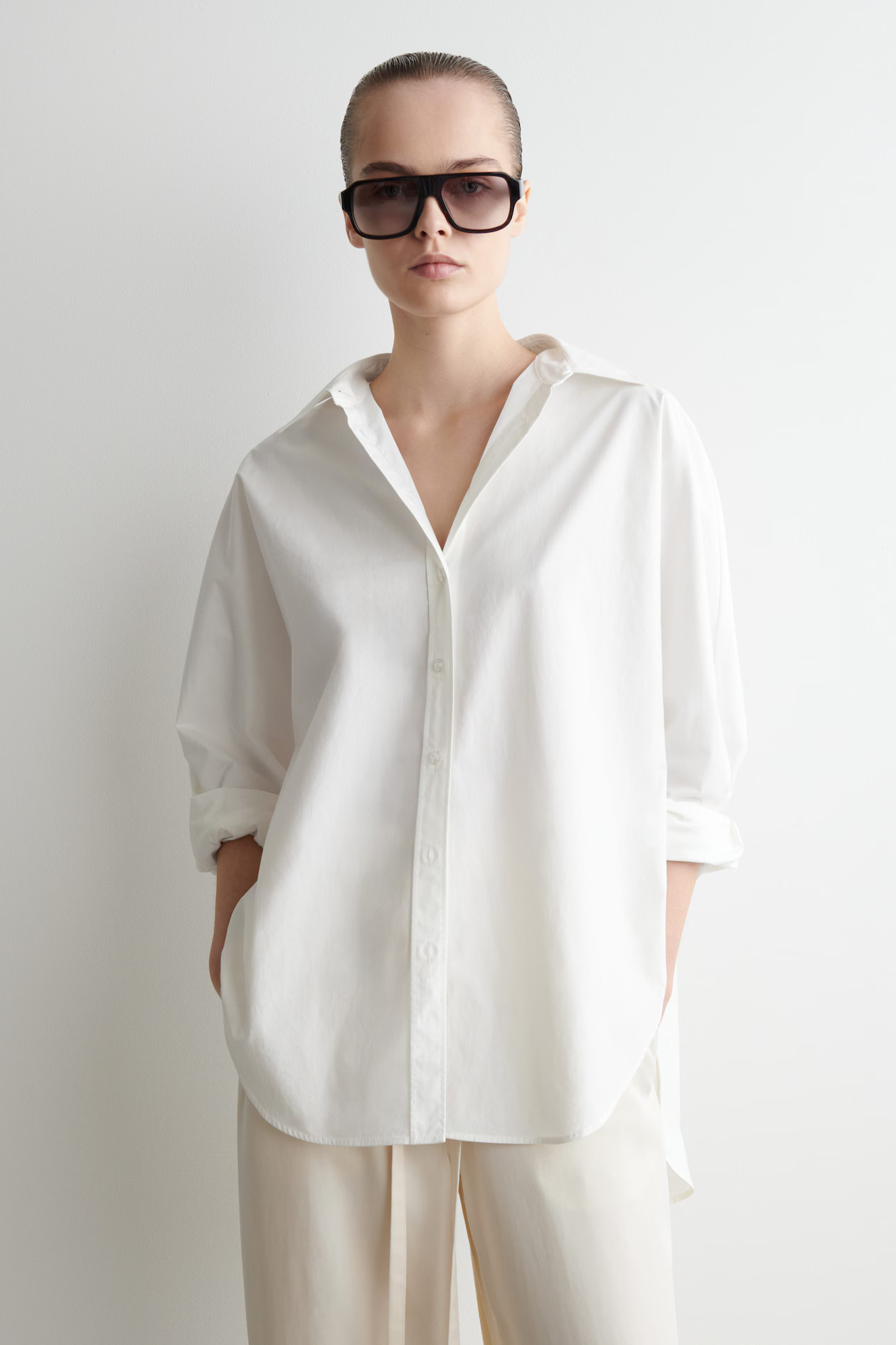 RELAXED COTTON SHIRT - WHITE | COS UK
