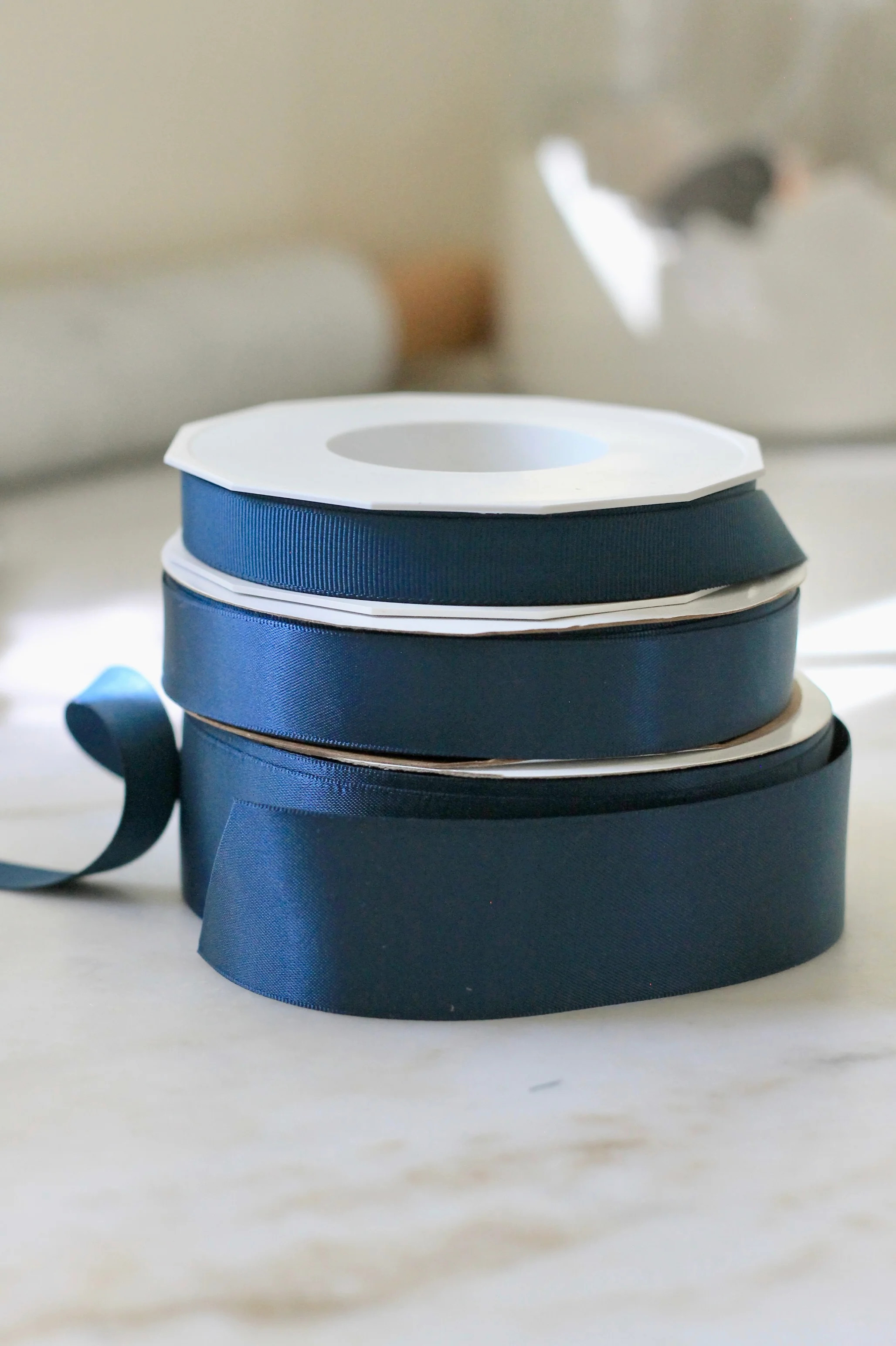 Navy Ribbon | Satin & Grosgrain | JSH Home Essentials