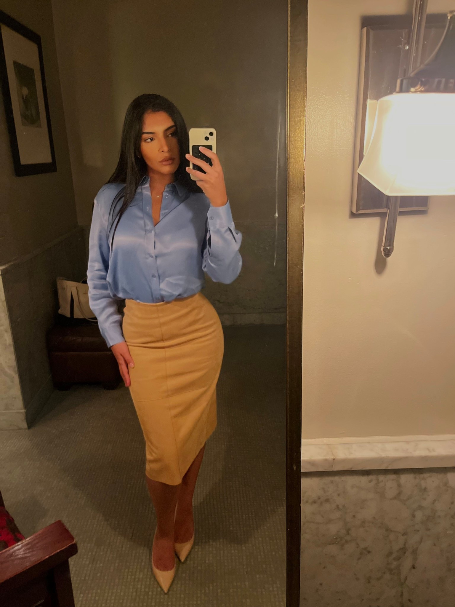 Autumnal Suede Chic Night Look