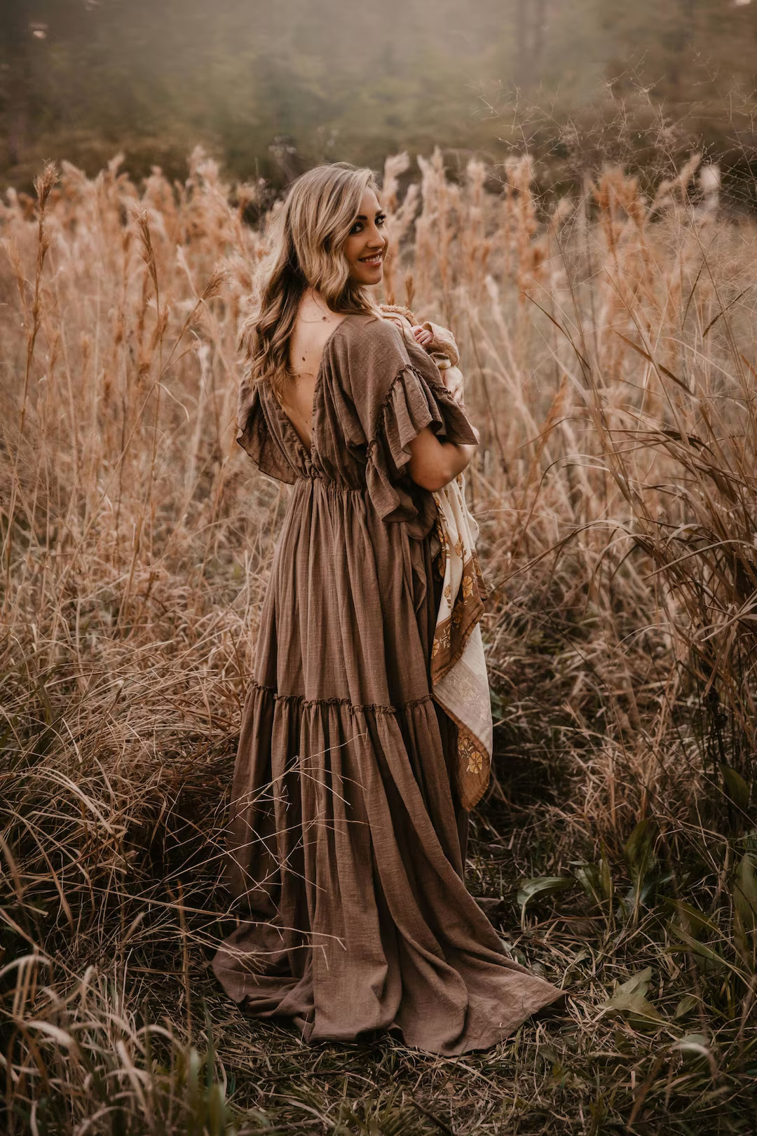 Lea Women's Boho Dress | Muslin Vintage Dress for the Maternity Session | Photo Props | Pregnancy... | Etsy (US)