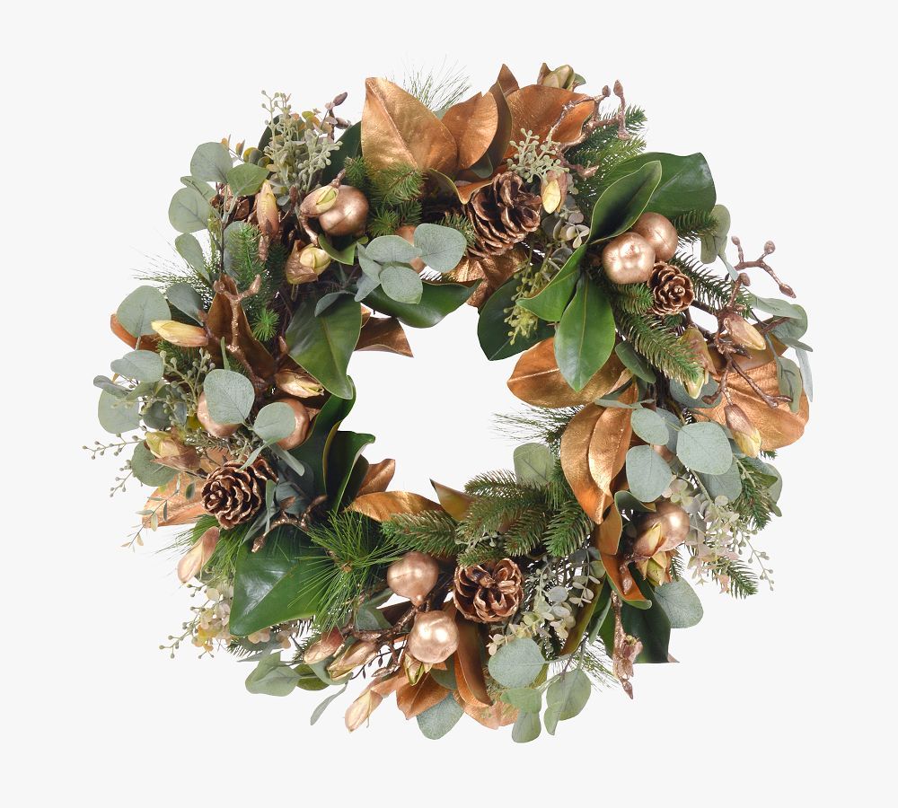 Faux Golden Mix Wreath 26" | Pottery Barn (US)