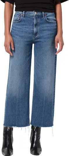 Ren Raw Hem High Waist Ankle Wide Leg Jeans | Nordstrom