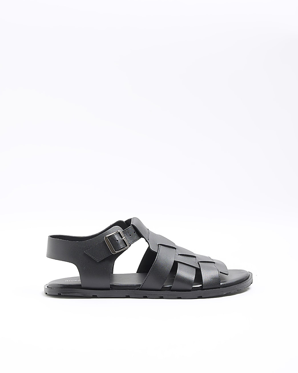 Black leather fisherman sandals | River Island (UK & IE)