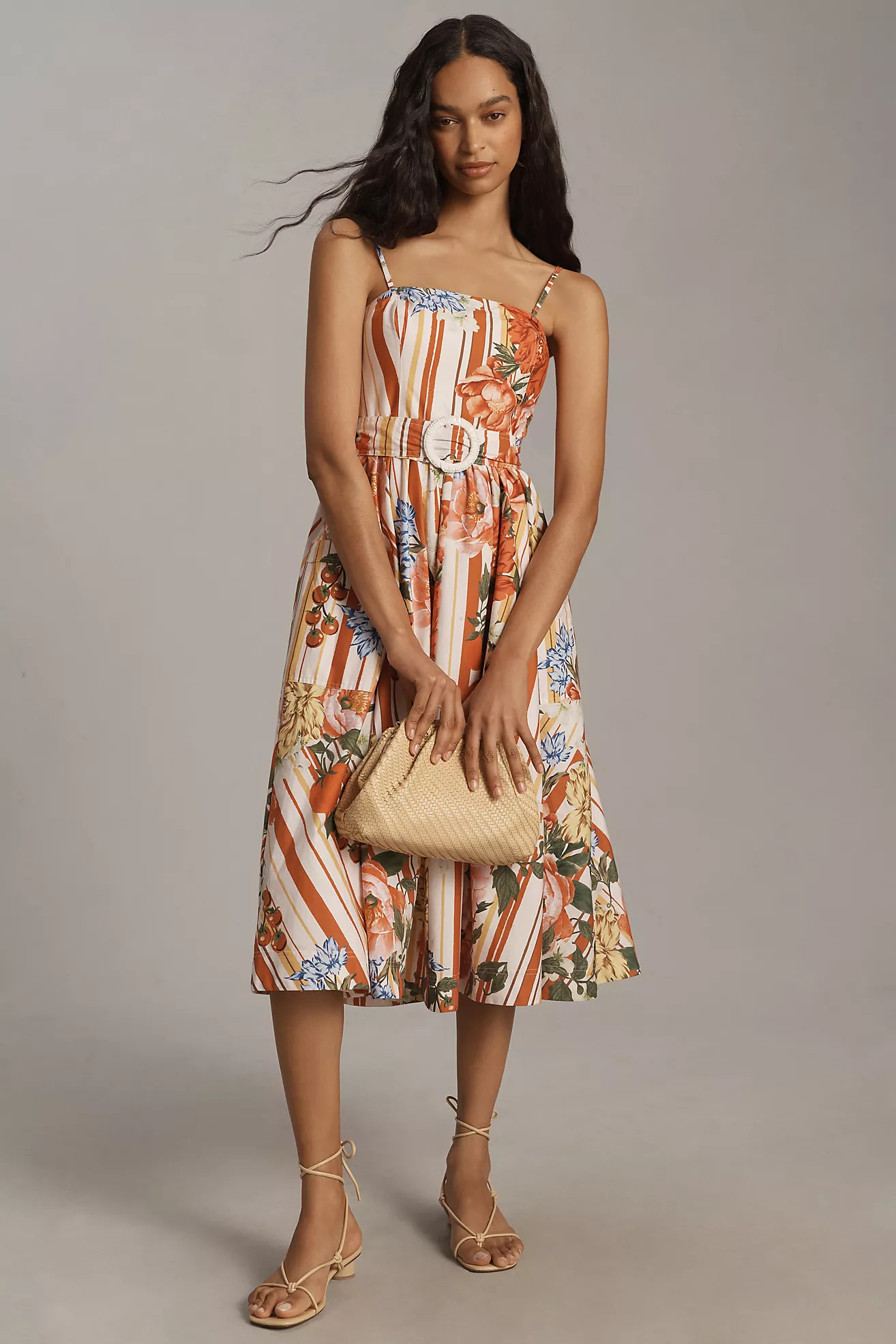 Maeve Strapless Belted A-Line Midi Dress | Anthropologie (US)