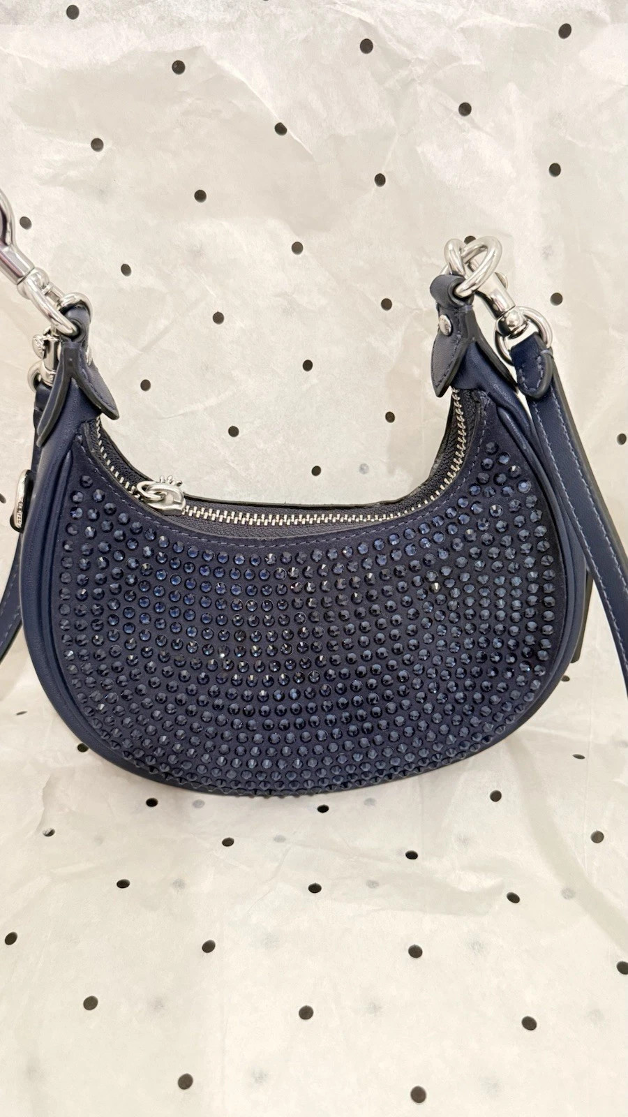 Coach Jonie Bag Crystal Glitter Navy Blue CW574 Mini Crossbody Handbag Hobo NWT | eBay US