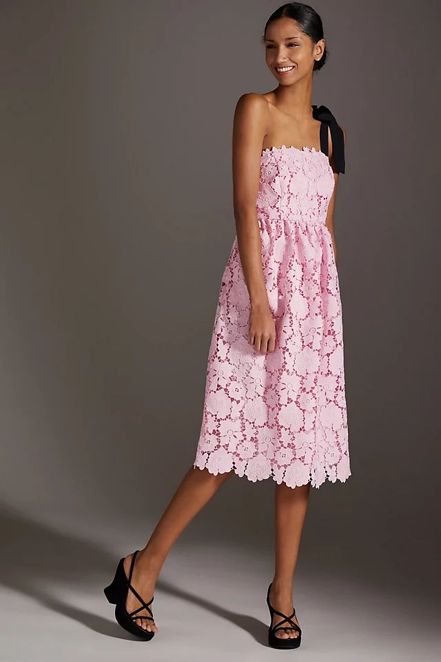 Maeve One-Shoulder Lace Mini Dress | Anthropologie (US)