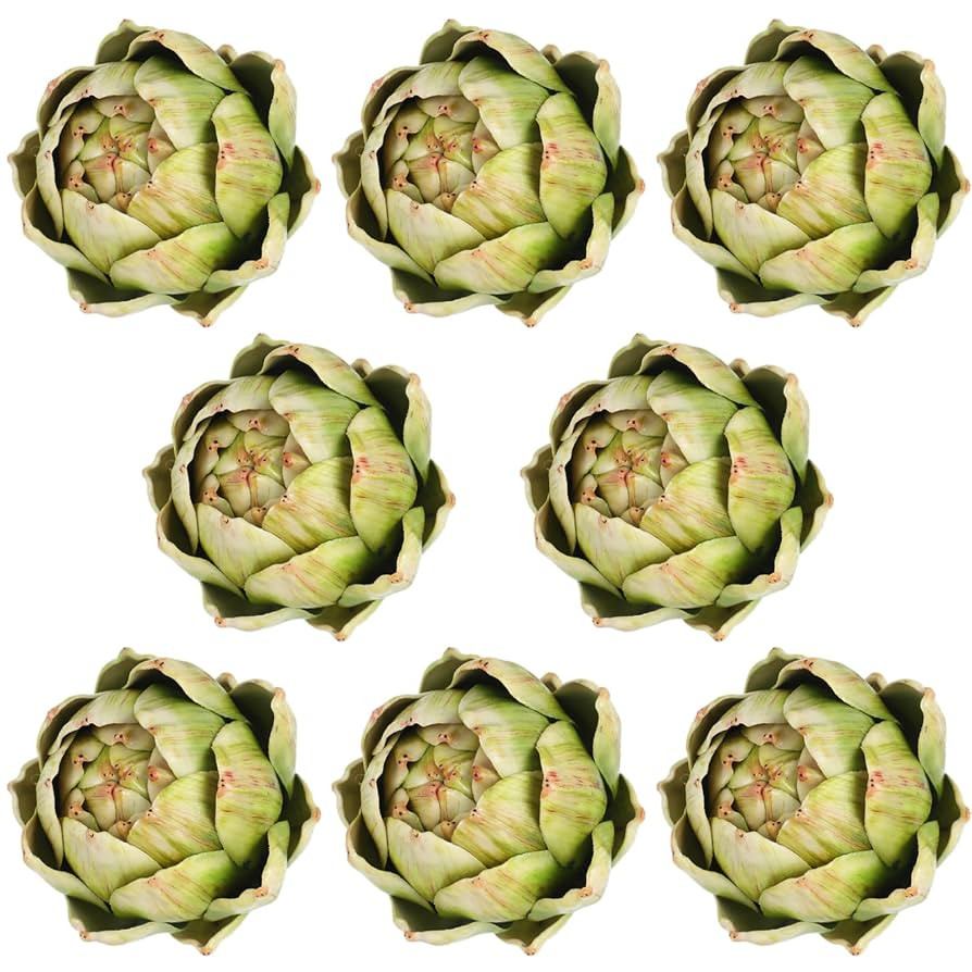 Timgle 8 Pcs Green Artificial Artichokes Fake Vegetables and Fruits for Summer Kitchen Wedding Bo... | Amazon (US)