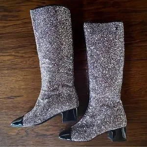 Chanel Multi Color Glitter Boots RARE | Poshmark