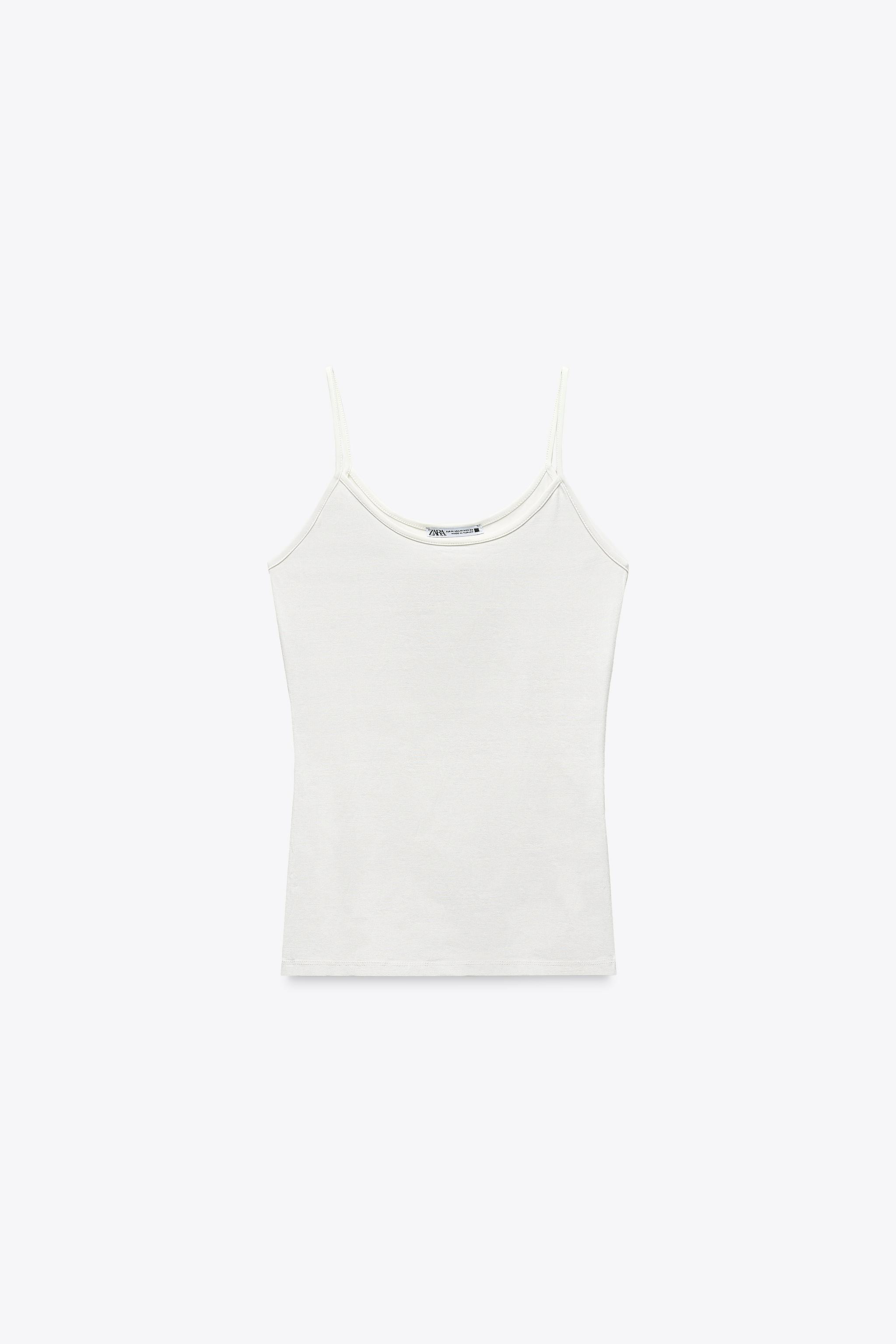 FINE STRAP POLYAMIDE T-SHIRT | Zara UK