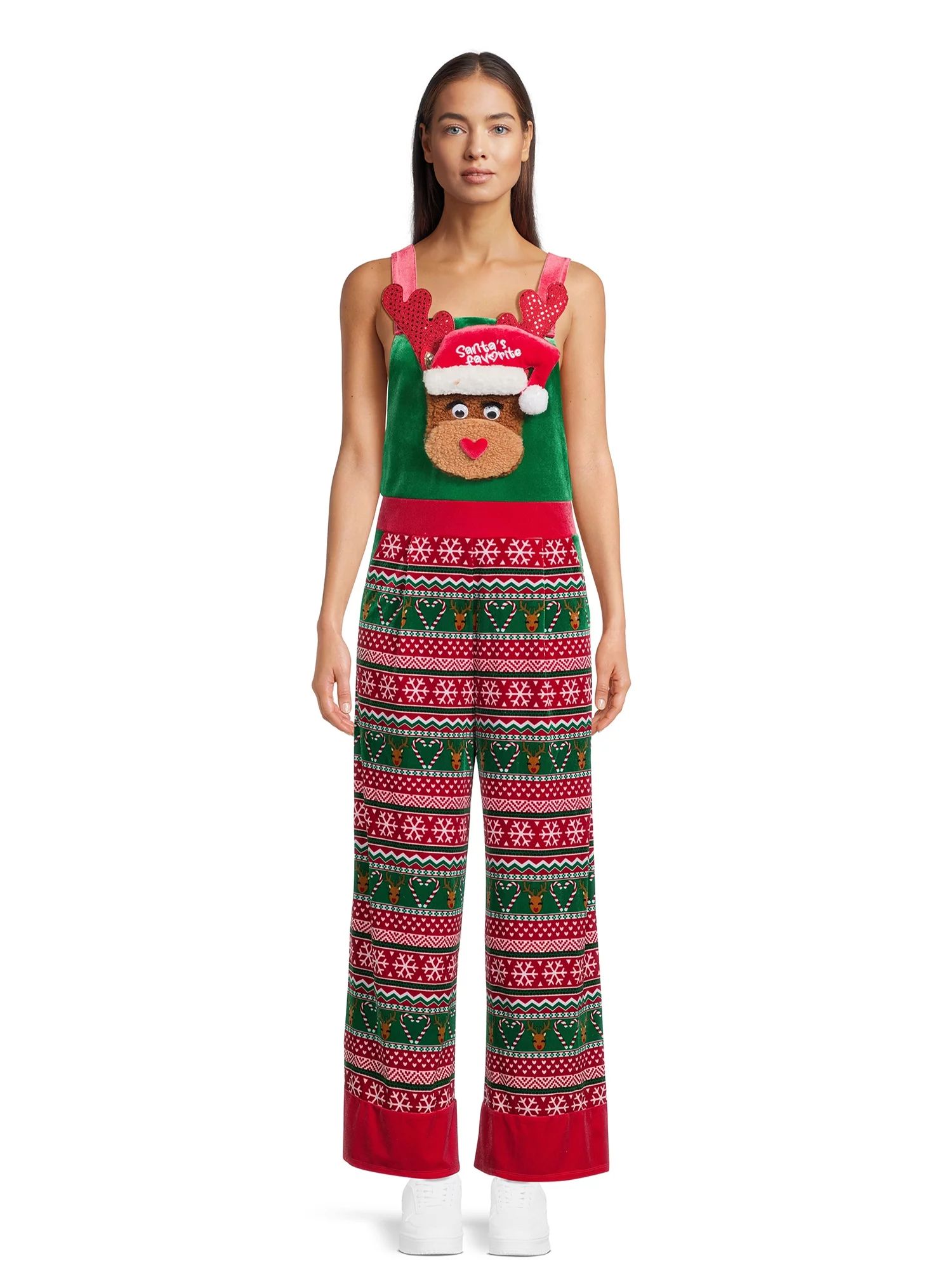 No Boundaries Juniors Rudolph Christmas Jumpsuit, Sizes XS-3XL - Walmart.com | Walmart (US)