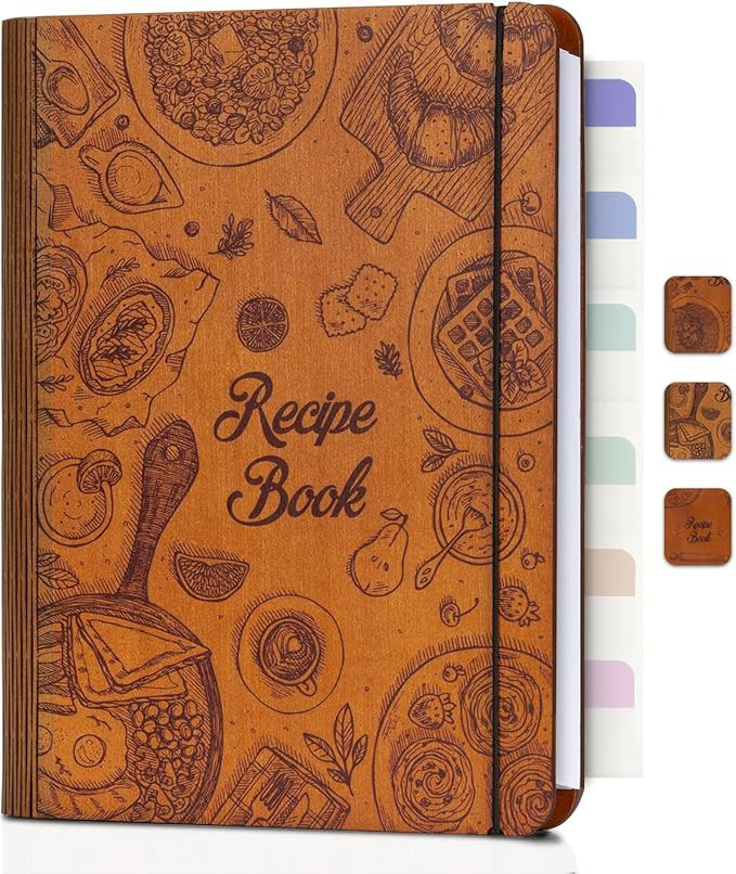Woodcover Blank Recipe Book to Write in Your Own Recipes, Recipe Binder for Handwritten Recipes, ... | Amazon (US)
