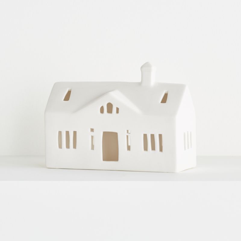 White Ceramic Holiday Ranch House + Reviews | Crate & Barrel | Crate & Barrel