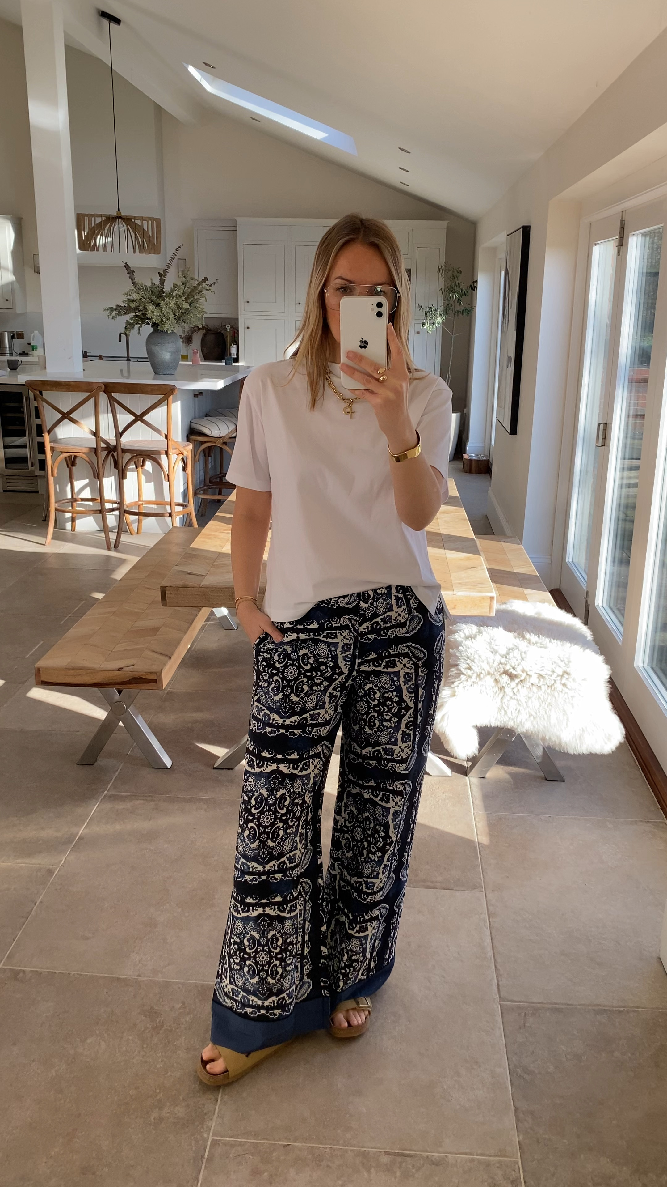 Another way with that lovely Co ord … 
Simple white T and sandals 😉

Wearing a medium in trousers and t -shirt 

#LTKmidsize #LTKspring #LTKuk