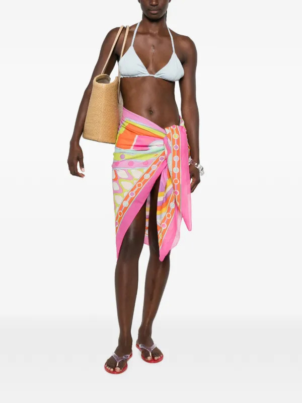 geometric-print pareo midi skirt | Farfetch Global