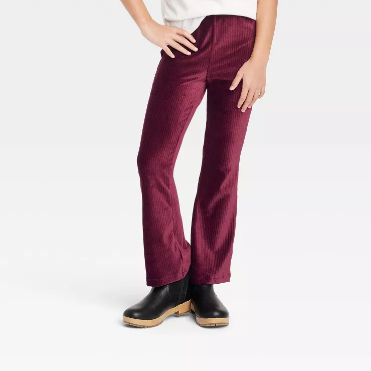 Girls' Rib Velour Flare Pants - Cat & Jack™ | Target