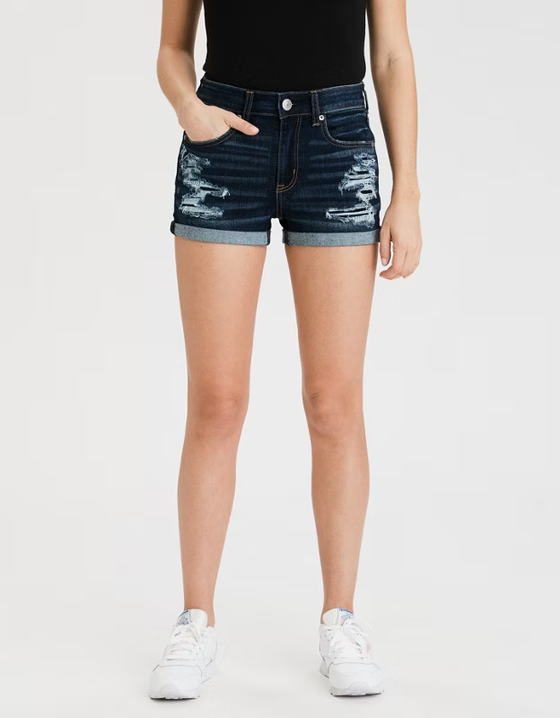 AE Ne(x)t Level High-Waisted Denim Short Short | American Eagle Outfitters (US & CA)