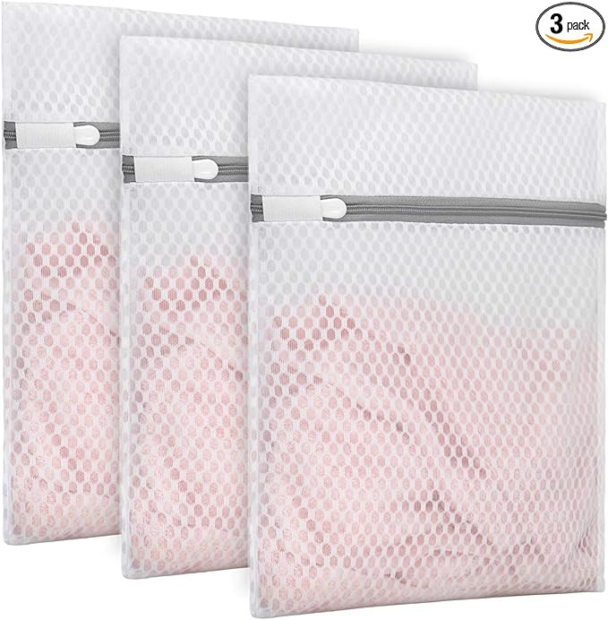 Muchfun 3Pcs Durable Honeycomb Mesh Laundry Bags for Delicates 9 x 12 Inches (3 Small) | Amazon (US)