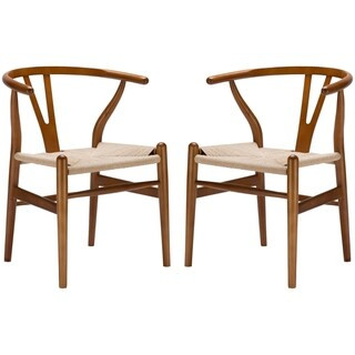 Poly and Bark Weave Chair (Set of 2) (Walnut) | Bed Bath & Beyond
