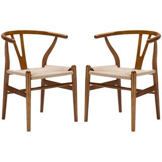 Poly and Bark Weave Chair (Set of 2) (Walnut) | Bed Bath & Beyond