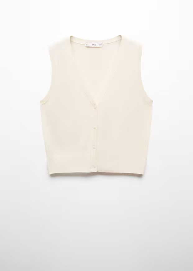 Knitted vest with buttons | MANGO (US)