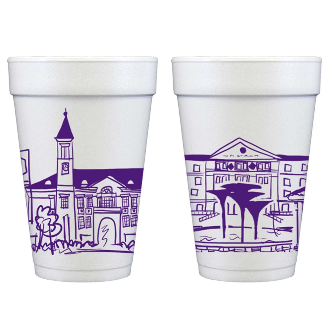 Texas Christian University TCU Campus Landmarks Styrofoam Cup 10 Pack - Etsy | Etsy (US)