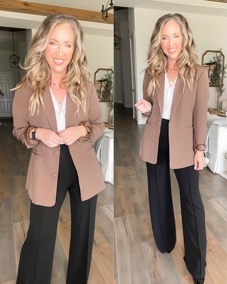 Amazon fashion amazon finds workwear office outfit corporate style work fashion brown blazer size small flares work pants size small fall fashion fall outfits 

#LTKunder50 #LTKworkwear