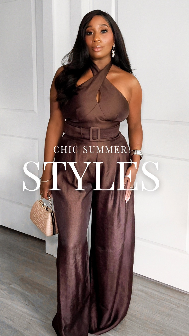 Chic Summer Styles! 🤎 
Look 1) Brown Jumpsuit - Size 4 Regular 
Look 2) Brown Belt - S/M // Medium shirt and shorts (similar styles linked) 
Look 3) Zebra Dress - Size 4 
Look 4) Floral Top - Small Regular// Skirt (similar style linked) 
Look 5) Blue Pleated Skirt - Small Regular// Bodysuit - Medium 
Look 6) Black Maxi Dress - 4 Regular 
Look 7) Brown Sarong Midi Dress - 4 Regular 

ootd, style inspo, WHBM, summer styles, outfit inspo

#LTKootd #LTKSeasonal