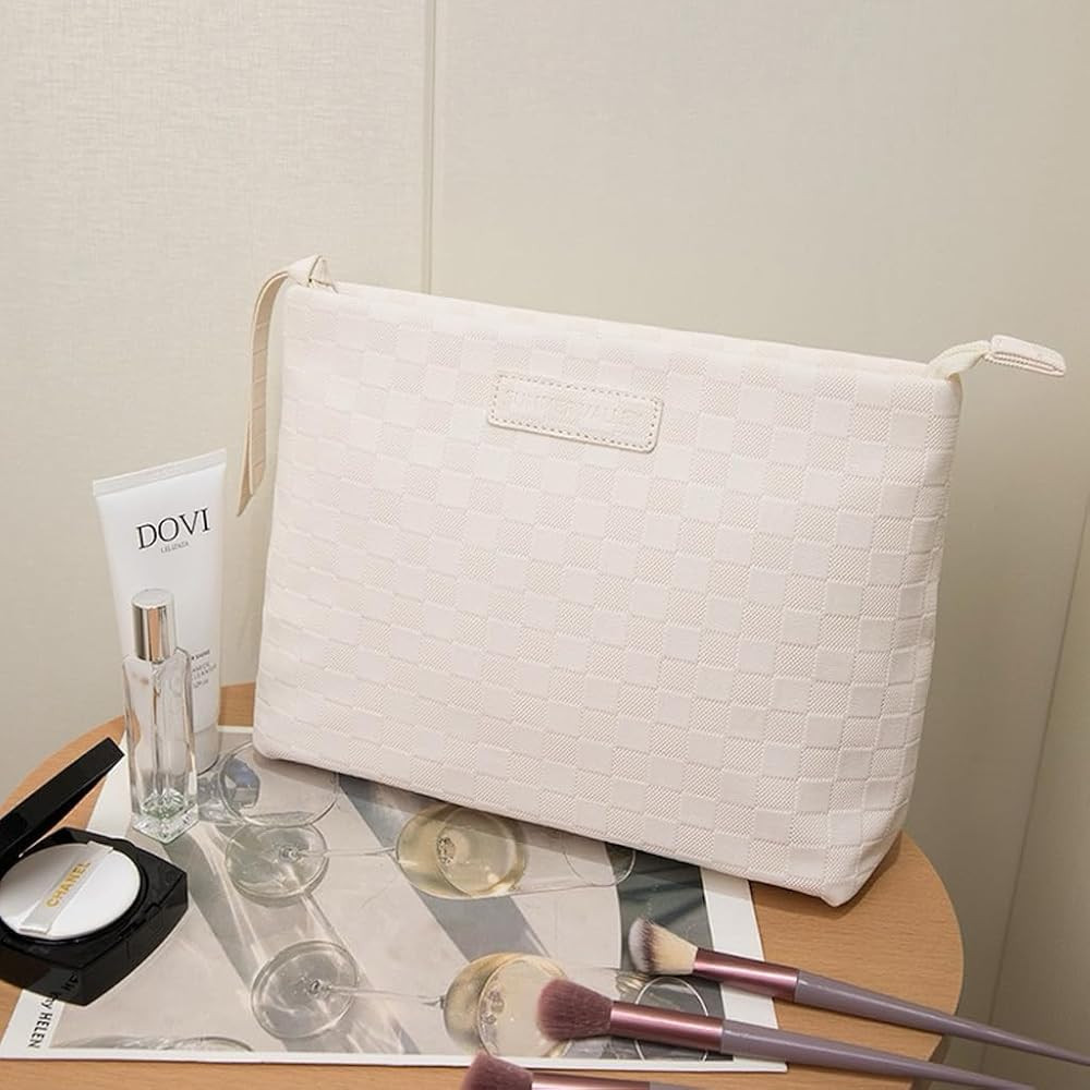 Makeup Bag Large Capacity Makeup Pouch Travel Cosmetic Bag for Women Cosmetics Skincare Care Orga... | Amazon (US)