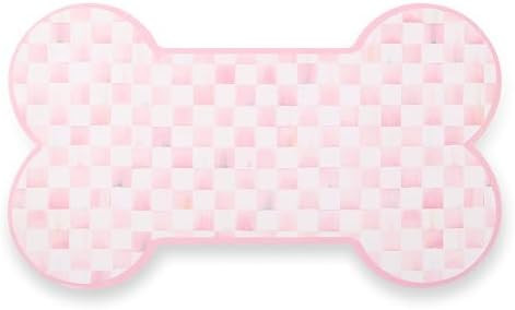 MACKENZIE-CHILDS Pup Placemat, Pink-and-White Rosy Check | Decorative pet mat, made from polyprop... | Amazon (US)