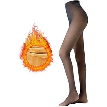 X-CHENG Fleece Lined Tights Sheer Women - Fake Translucent Warm Pantyhose Leggings Sheer Thick Ti... | Amazon (US)